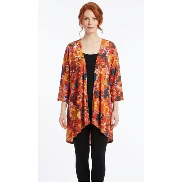 LuLaRoe Dresses & Skirts - LuLaRoe Women's Kimono ONE SIZE Polyester Spandex Lightweight Abstract Floral